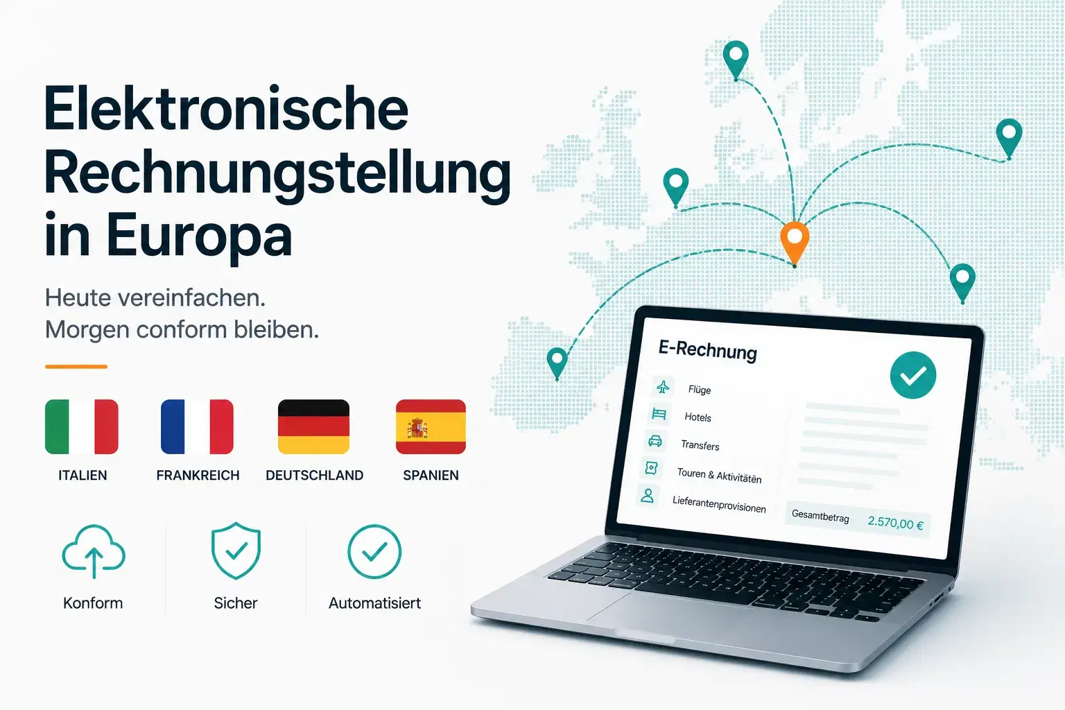 E-Rechnungsstellung fur Reiseburos: Italien, Frankreich, Deutschland, Spanien