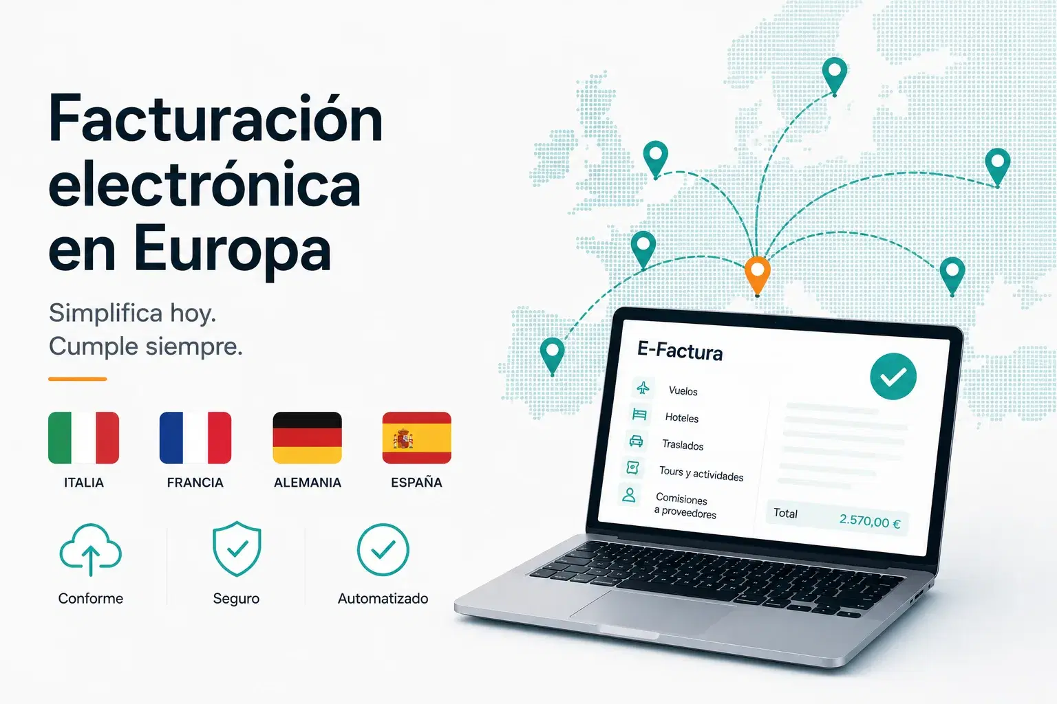 Facturacion Electronica para Agencias de Viajes: Italia, Francia, Alemania, Espana