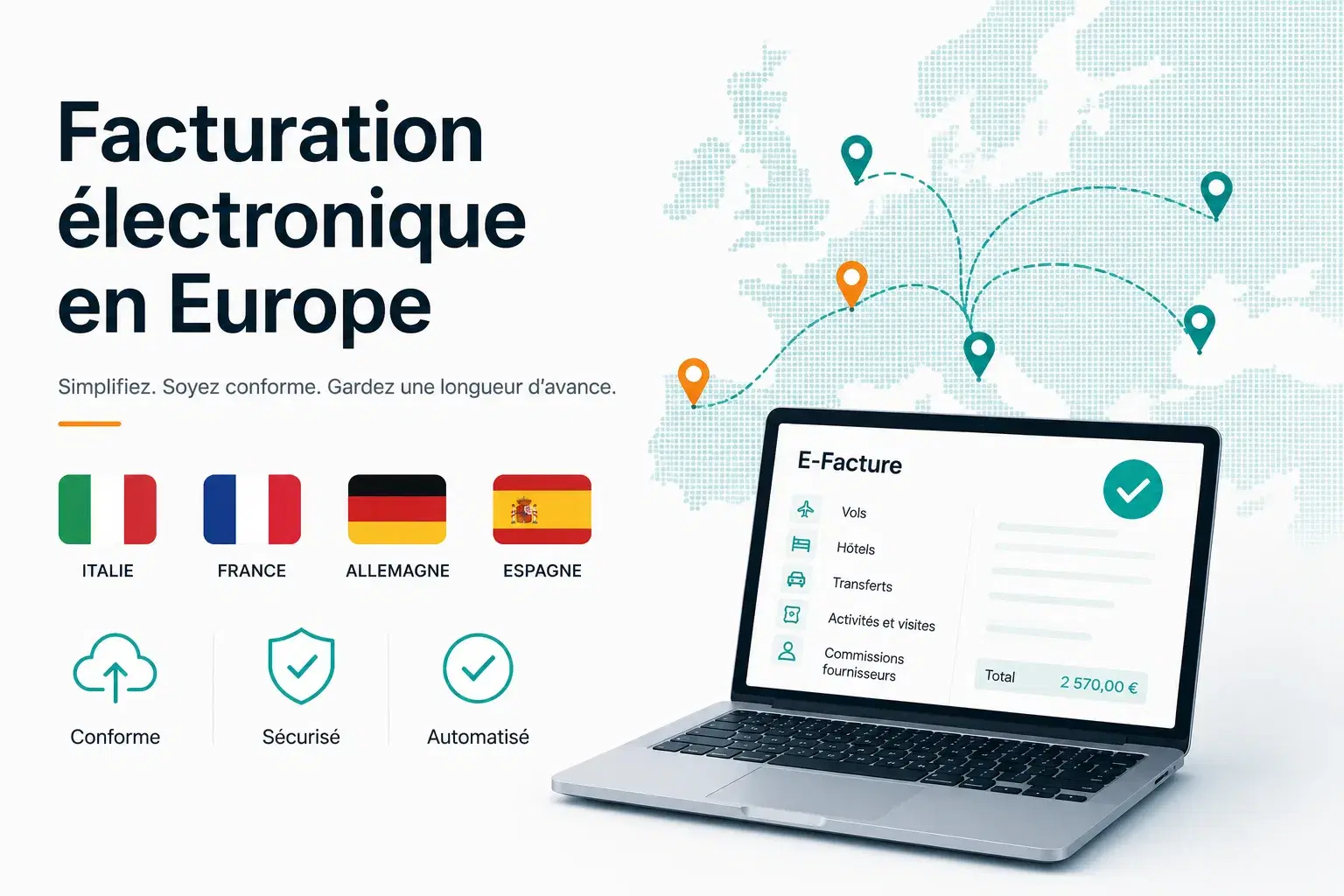 Facturation Electronique pour Agences de Voyage : Italie, France, Allemagne, Espagne