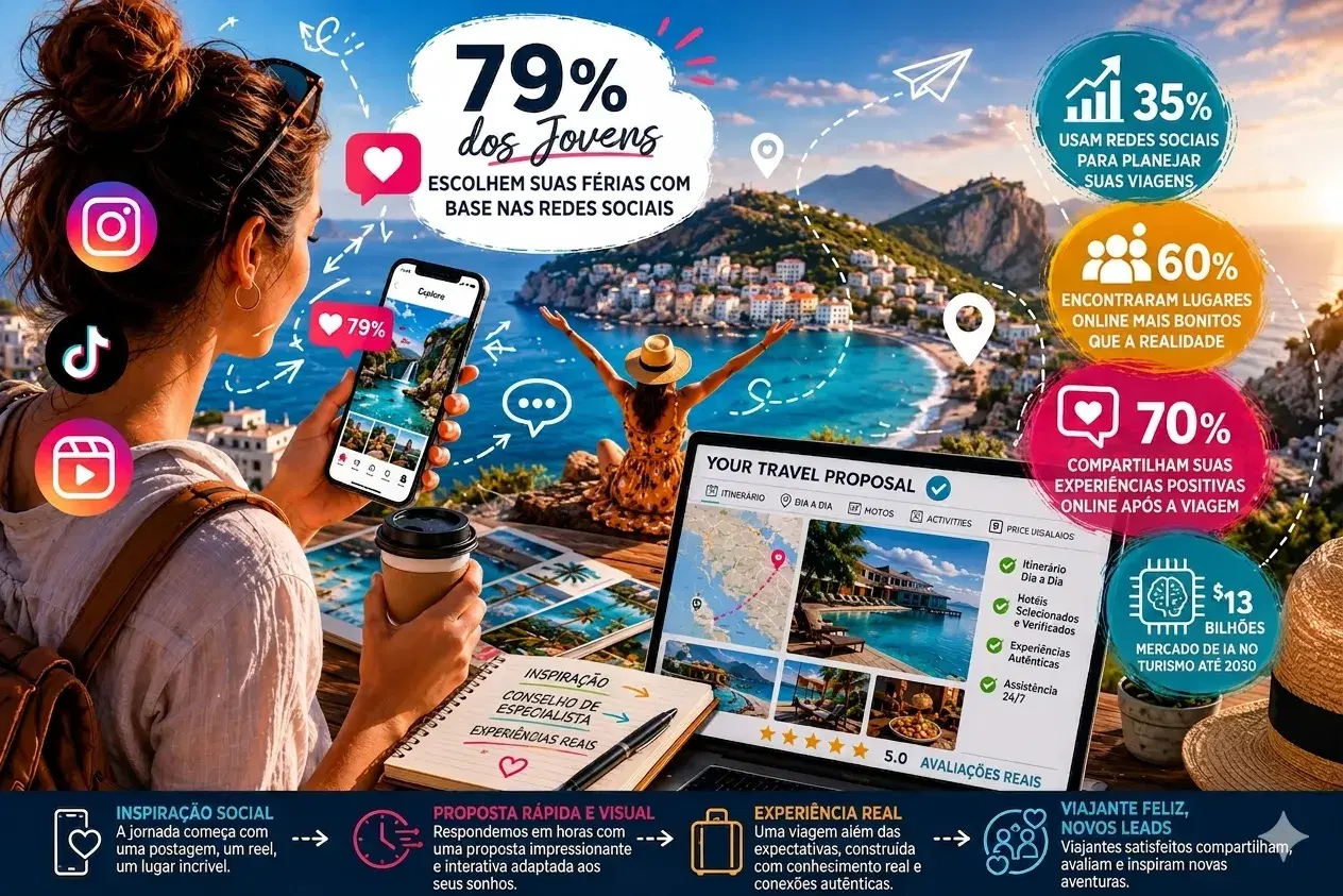 79% dos Jovens Viajantes Deixam as Redes Sociais Escolher as Suas Férias