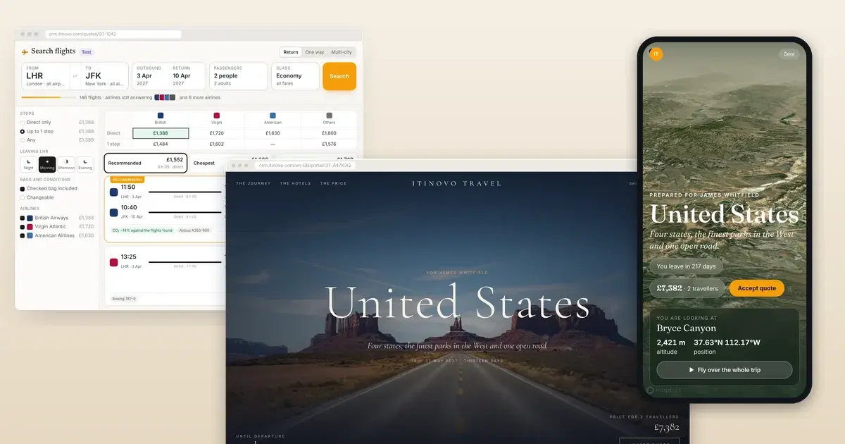 What's new in itinovo CRM: flights, agent area, teams, gift list and eight markets