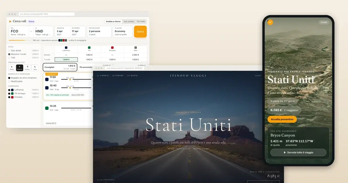 Le novità di itinovo CRM: voli, area agenti, team, lista regalo e otto mercati