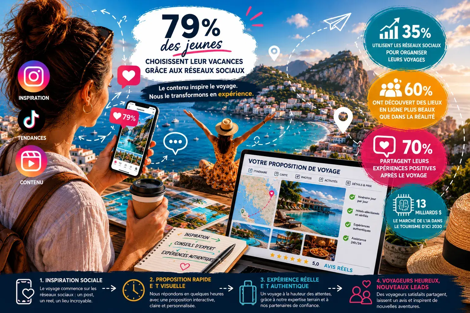 79 % des Jeunes Choisissent Leurs Vacances sur les Réseaux Sociaux