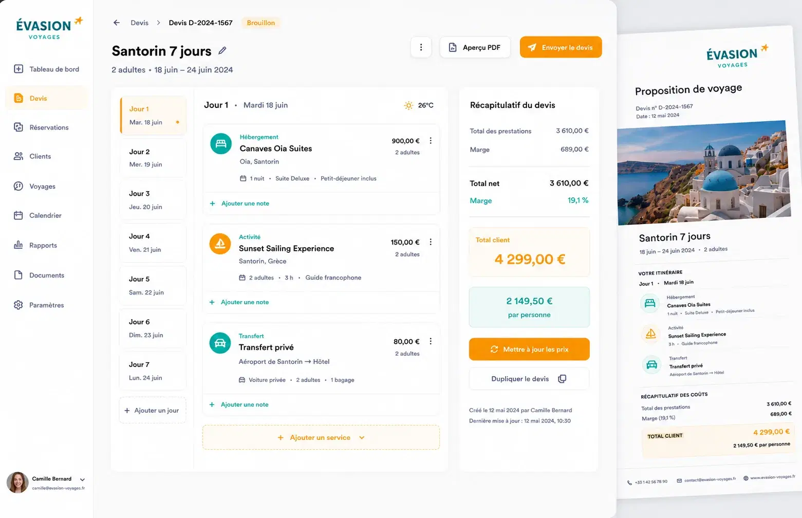 itinovo CRM quote builder